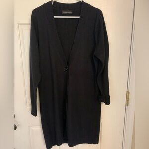Norton Mcaughton Black Sweater Cardigan Size XL Cuffs and Edges Are Ribbed